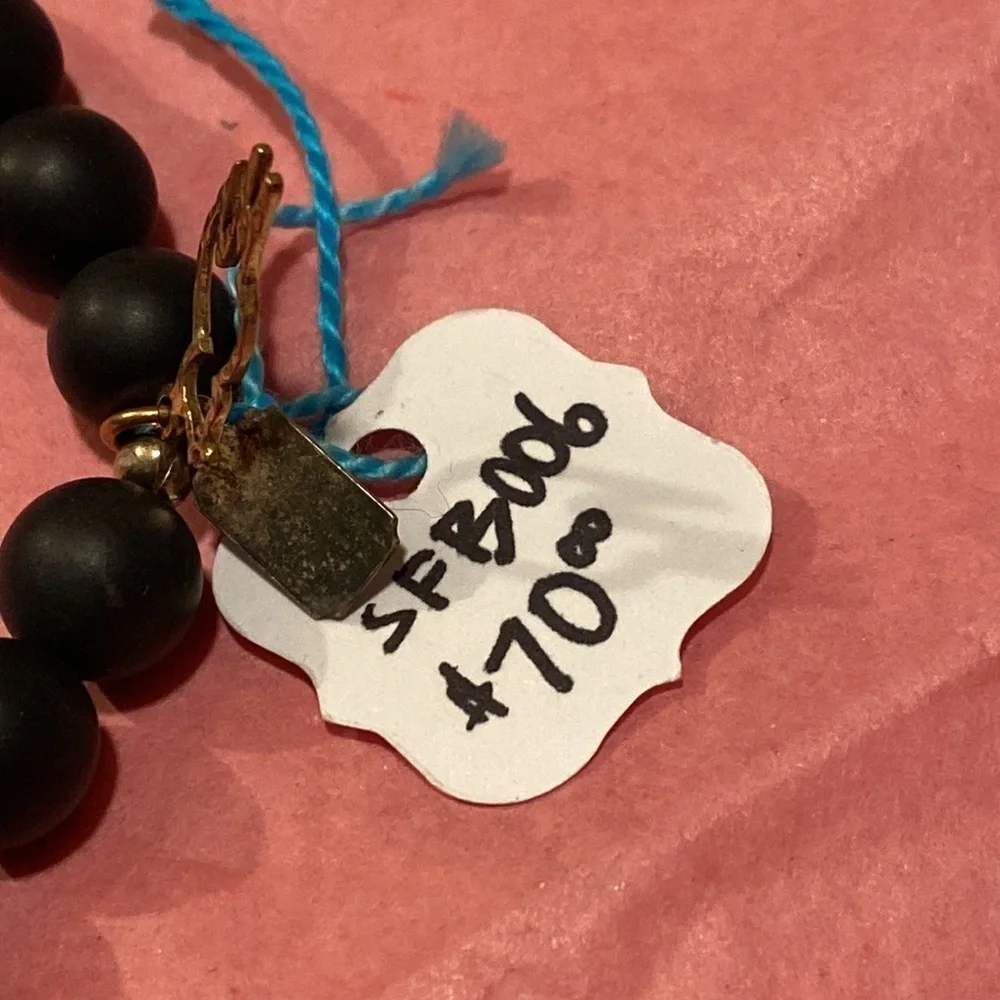 NWT Buddha Black Beaded Bracelet